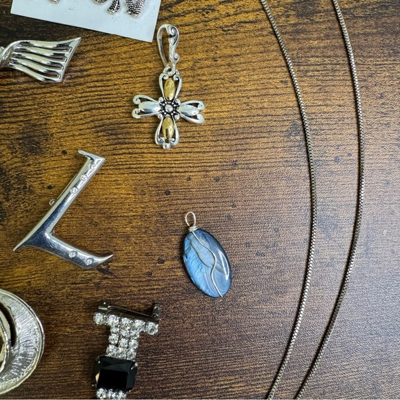 Silver Tone Jewelry Lot Wear Resell Craft Vintage to Mod - Picture 7 of 12